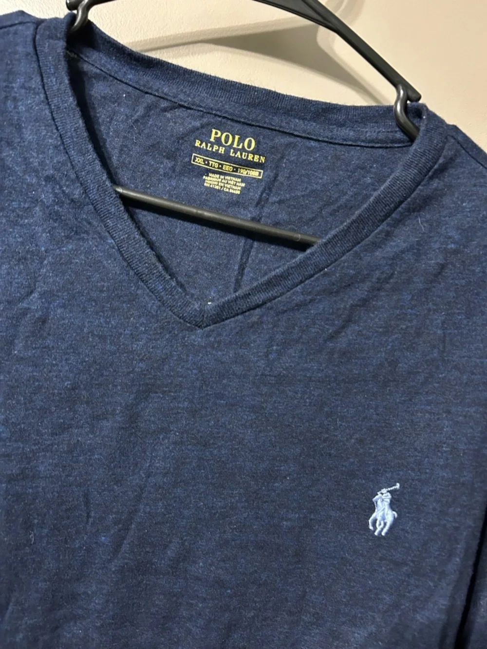 Polo by Ralph Lauren Men's Navy V-Neck Logo Tee